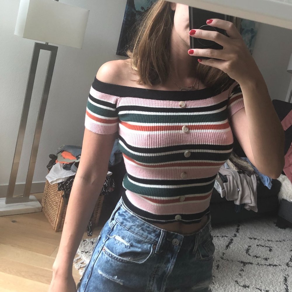 NWOT Lottie Moss Striped Crop Top